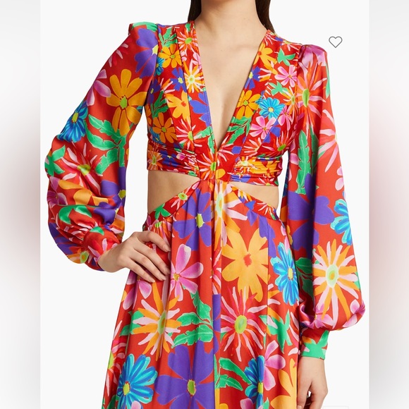 Patbo Red Floral Cutout Dress - Picture 6 of 6